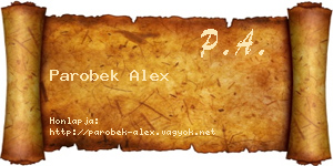 Parobek Alex névjegykártya
